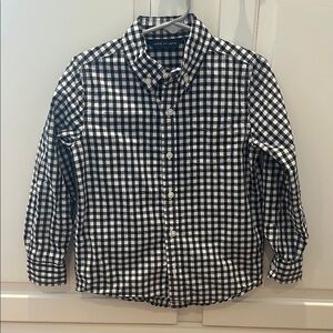 Janie and Jack Navy and White Checkered Shirt